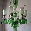 Chandelier Lamp green cut glass Item Code 001